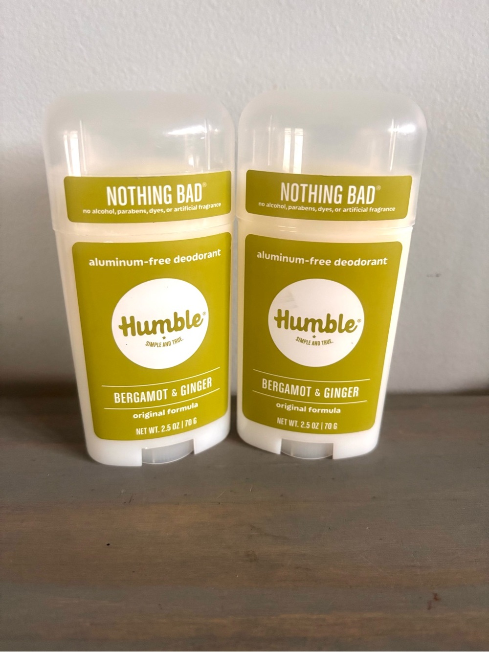 Humble Deodorant- Bergamot & Ginger Scent- 2.5 Oz- 2 Pack